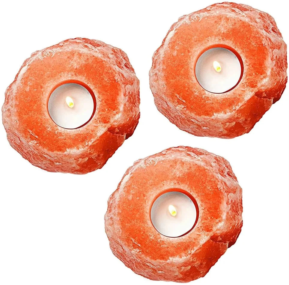 Himalayan Crystal Salt Candlestick salt lamp decoration romantic candlelight dinner Buddha Candle holder