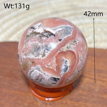 Rhodochrosite Sphere – Natural Pink Elegance