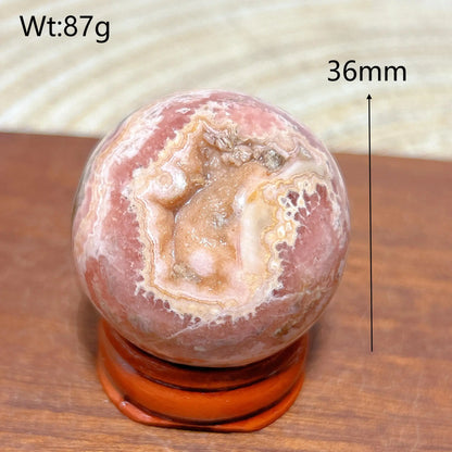 Rhodochrosite Sphere – Natural Pink Elegance