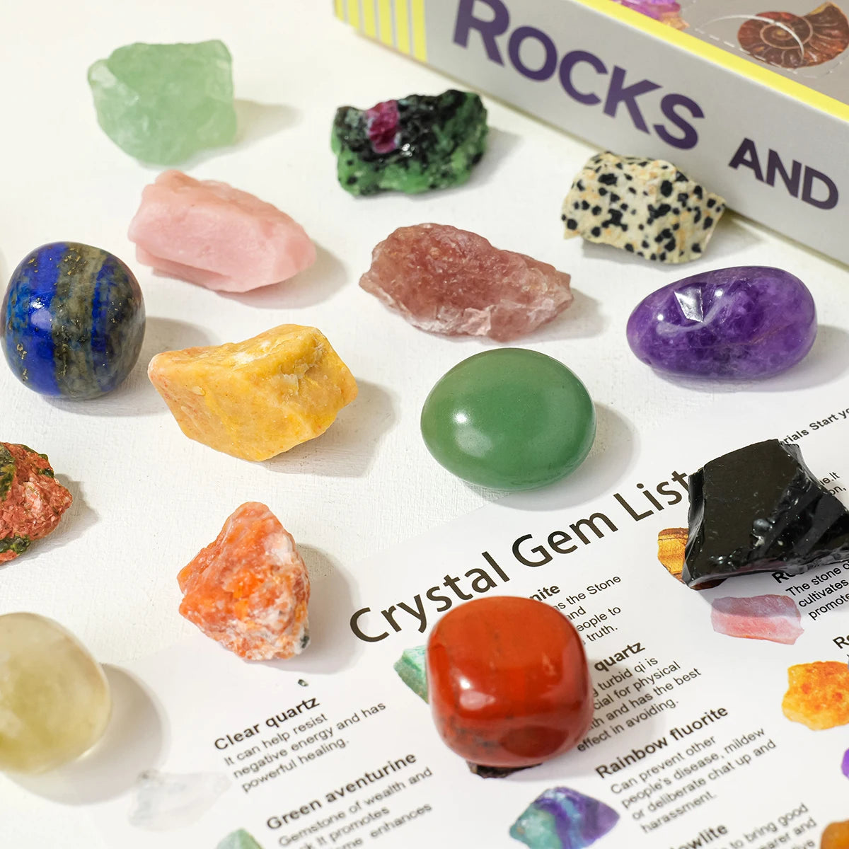 24pcs/set Natural Crystal Specimen Gift Box Children's Holiday Gift Ornament