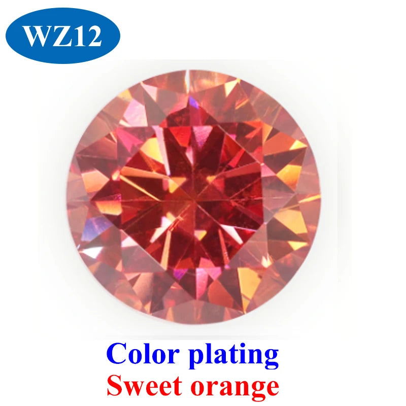 DJMAX 0.5-3ct Pink Red Royal Blue Green Moissanite Loose Stone Excellent Cut 5/6.5/8/9mm Original Moissanite Diamond Stones