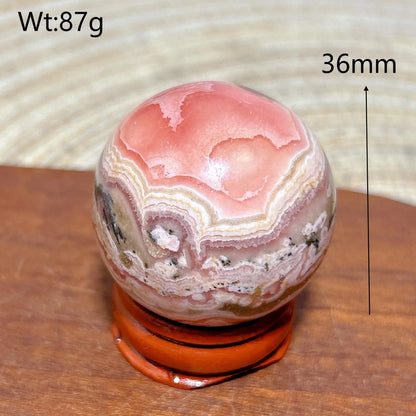 Rhodochrosite Sphere – Natural Pink Elegance