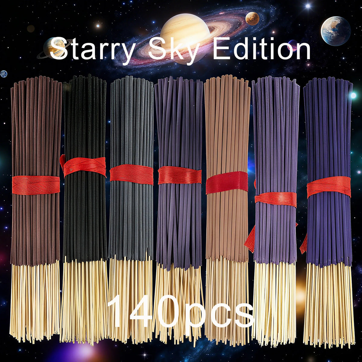 7 Sets of 140 Incense Sticks, Available in Four Seasonal Sets: Rose, Lavender, Sandalwood, Jasmine, Mint, Cherry Blossom, Herbal, and Dragon Blood Wood, with 20 Sticks in Each Pack, Suitable for Home Use, Office, Yoga, Medita