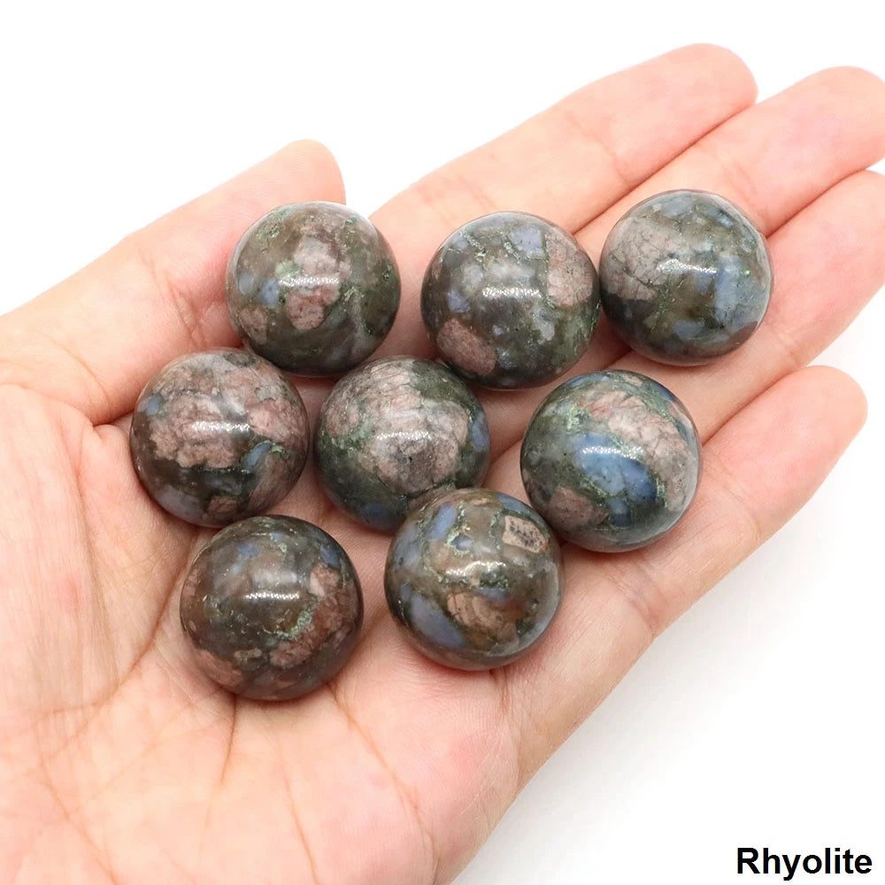 20mm Black Agate Balls Natural Stone Sphere Healing Crystal Amethyst Energy Globe for DIY Jewelry Specimen Collection Home Decor