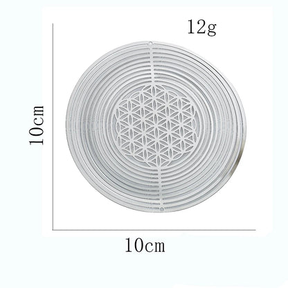 3.9inch Wind Spinner 3D Mandala Flower of Life Wind Chimes Parts Mirror Reflection Catcher Yoga Meditation Hanging Yard Decor