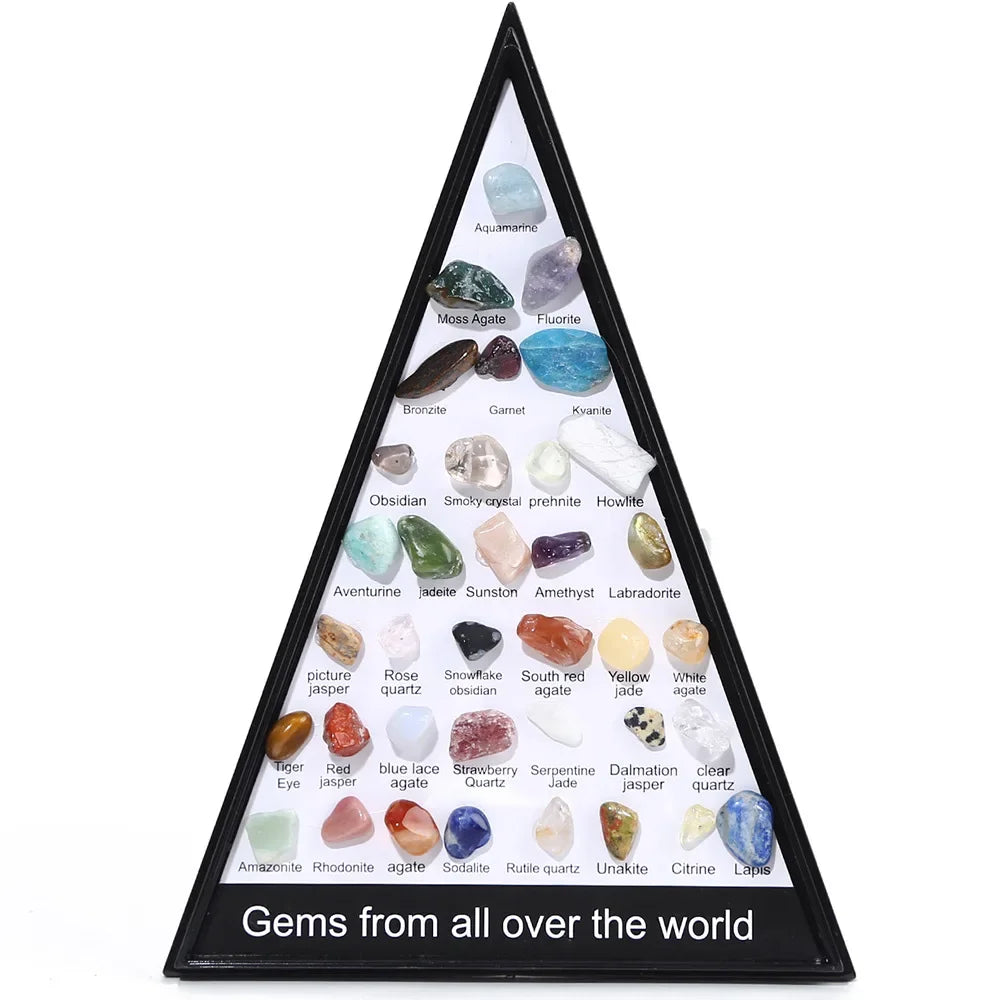 36pcs Gemstone Quartz Crystal Chakra Healing Stones And Crystals Set Hexagon Rose Quartz Gems For Medication Bedroom Decor