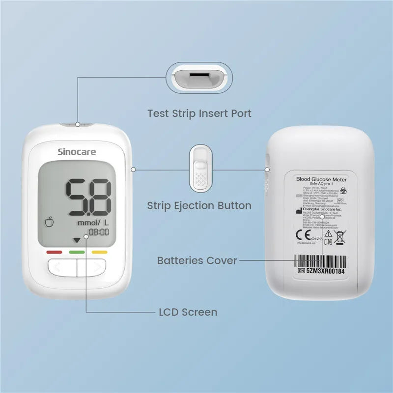 Blood Glucose Meter Glucometer Kit Diabetes Tester