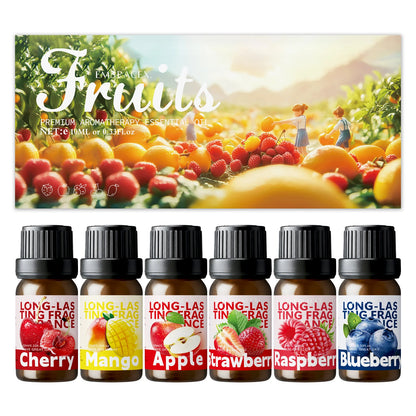 6pc/1Set 10ML Fragrance Oils Gift Set Fruit Delicious Hotel Autumn Scented Aroma Oil Warm Scent Christmas Gift Floral Clean Set