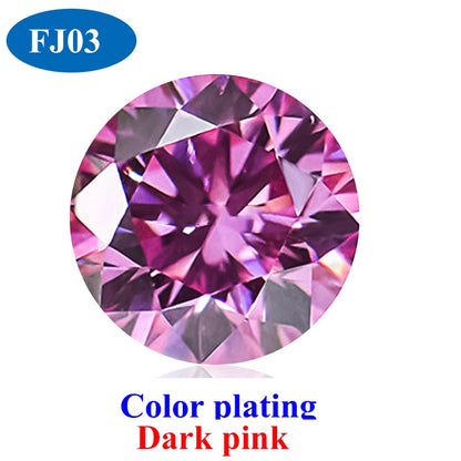 DJMAX 0.5-3ct Pink Red Royal Blue Green Moissanite Loose Stone Excellent Cut 5/6.5/8/9mm Original Moissanite Diamond Stones