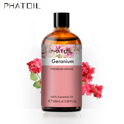 100ML Pure Natural Rose Essential Oils Humidifier Diffuser Lavender Vanilla Peppermint Geranium Cloves Basil Tea Tree Aroma Oil