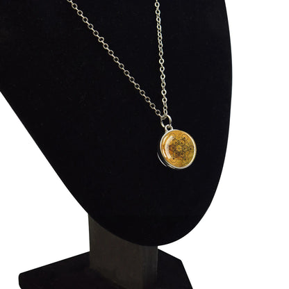 Sacred Geometry-Metatron's Cube Necklaces Sri Yantra Mandala Double Side Glass Ball Pendant Necklace Buddhist Yoga Jewelry Gift
