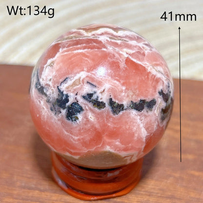 Rhodochrosite Sphere – Natural Pink Elegance