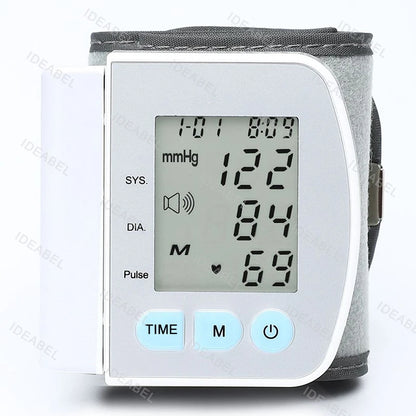Voice Broadcast Smart LCD Screen Wrist Blood Pressure Monitor