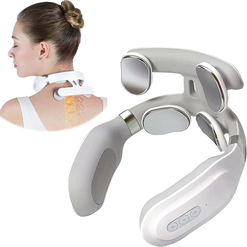Hot Vibration  Neck  & Cervical Spine Massage 4 head