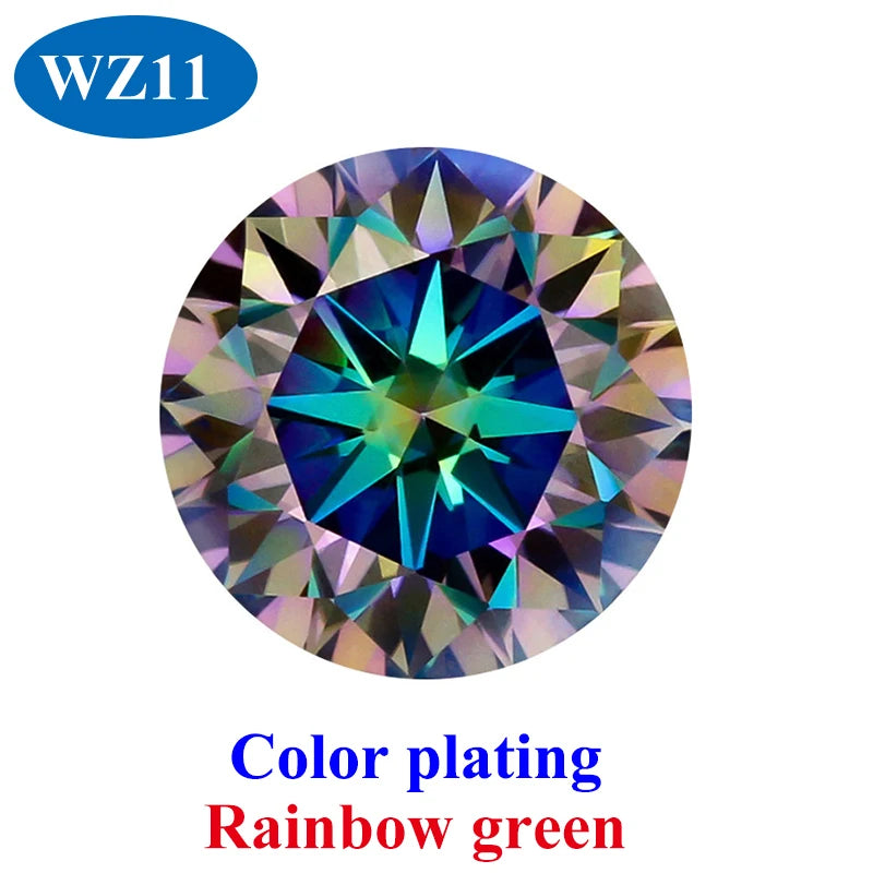 DJMAX 0.5-3ct Pink Red Royal Blue Green Moissanite Loose Stone Excellent Cut 5/6.5/8/9mm Original Moissanite Diamond Stones