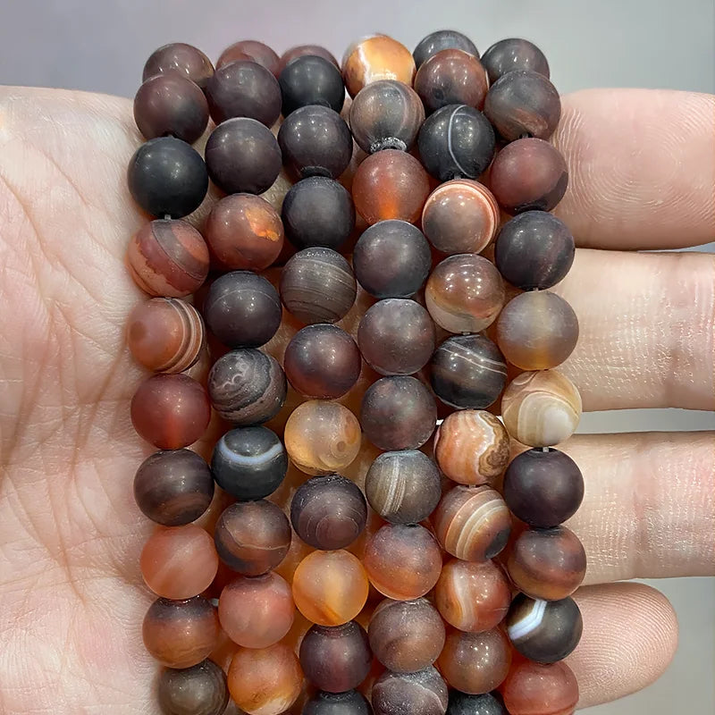 Orange Striped Agate Beads – Natural Stone for Jewelry Making