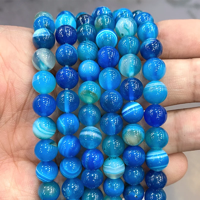 Orange Striped Agate Beads – Natural Stone for Jewelry Making