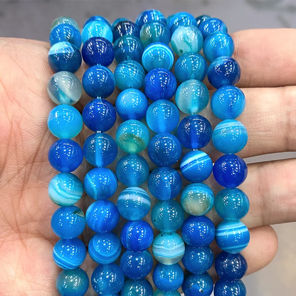 Orange Striped Agate Beads – Natural Stone for Jewelry Making