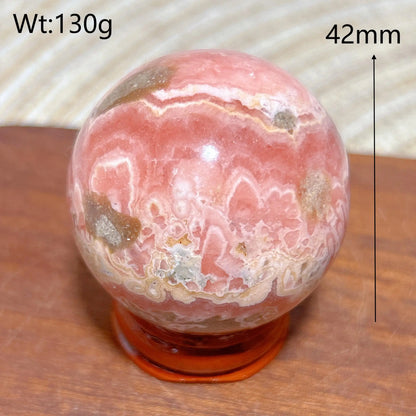 Rhodochrosite Sphere – Natural Pink Elegance