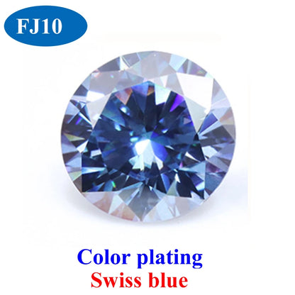 DJMAX 0.5-3ct Pink Red Royal Blue Green Moissanite Loose Stone Excellent Cut 5/6.5/8/9mm Original Moissanite Diamond Stones