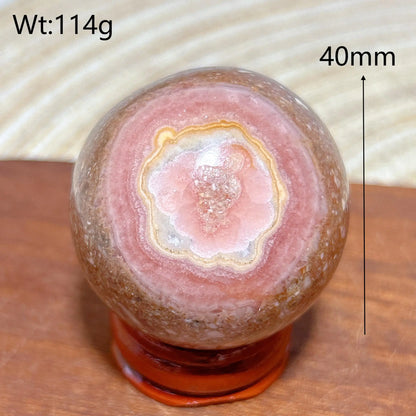 Rhodochrosite Sphere – Natural Pink Elegance