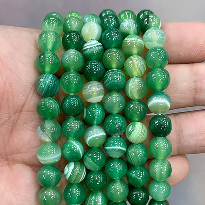 Orange Striped Agate Beads – Natural Stone for Jewelry Making
