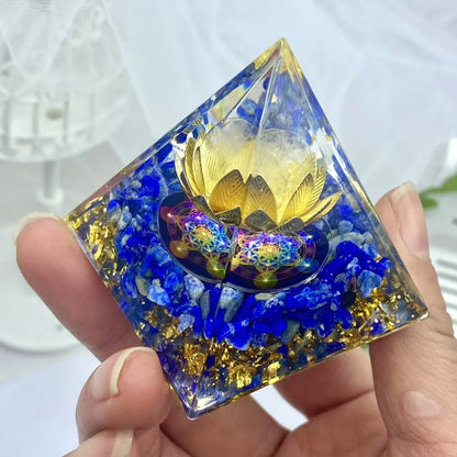 White Lotus Orgone Pyramid – Sacred Energy & Harmony