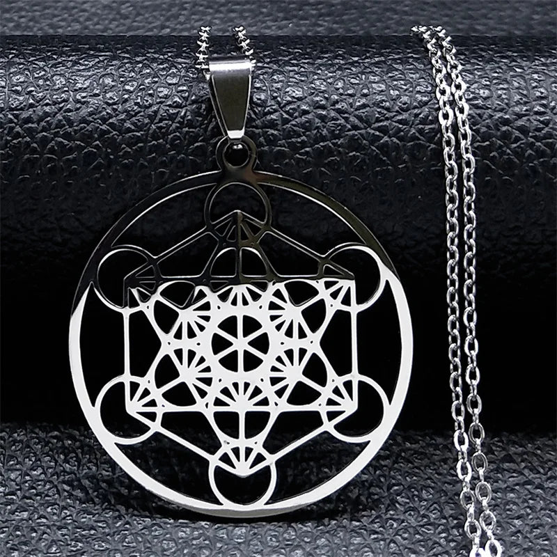 Seven Archangels Amulet Stainless Steel Necklaces Men Seal of Solomon Talisman Necklace Protection Jewelry Collar Hombre N1162S2