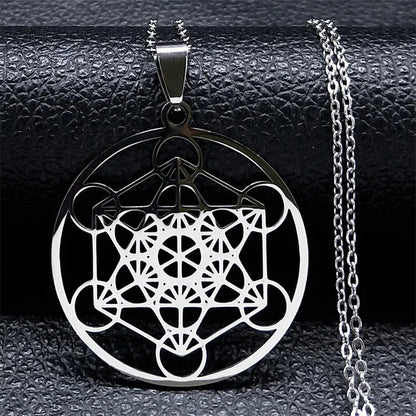 Seven Archangels Amulet Stainless Steel Necklaces Men Seal of Solomon Talisman Necklace Protection Jewelry Collar Hombre N1162S2