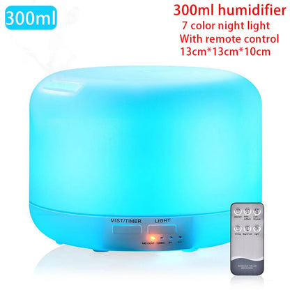Remote Control Humidifier Essential Oil Diffuser With 7 Color LED Humidificador 300ml 500ml Ultrasonic Aroma Diffuser For Home
