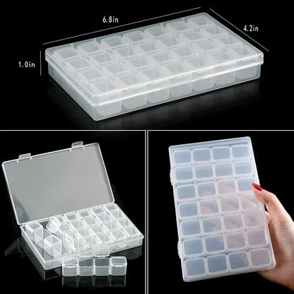 Transparent Plastic Storage Jewelry Box Compartment Adjustable Container For Beads Earring Box For Jewelry Rectangle Box Case
