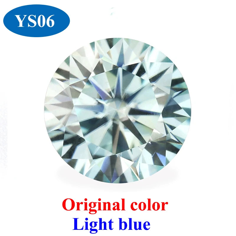 DJMAX 0.5-3ct Pink Red Royal Blue Green Moissanite Loose Stone Excellent Cut 5/6.5/8/9mm Original Moissanite Diamond Stones