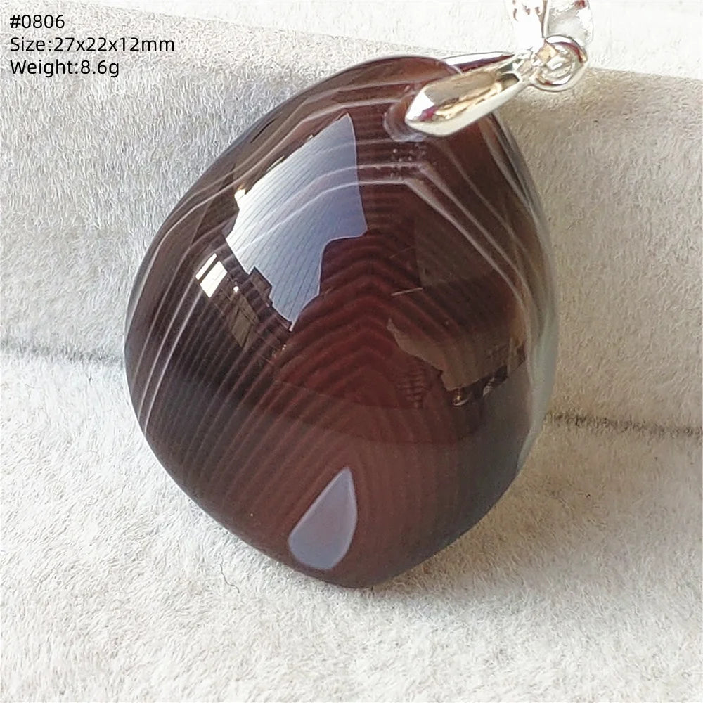 Natural Black Persian Agate Pendant Necklace Eye Women Men Jewelry Rare Fashion Gemstone Pink Agate Necklace AAAAAA