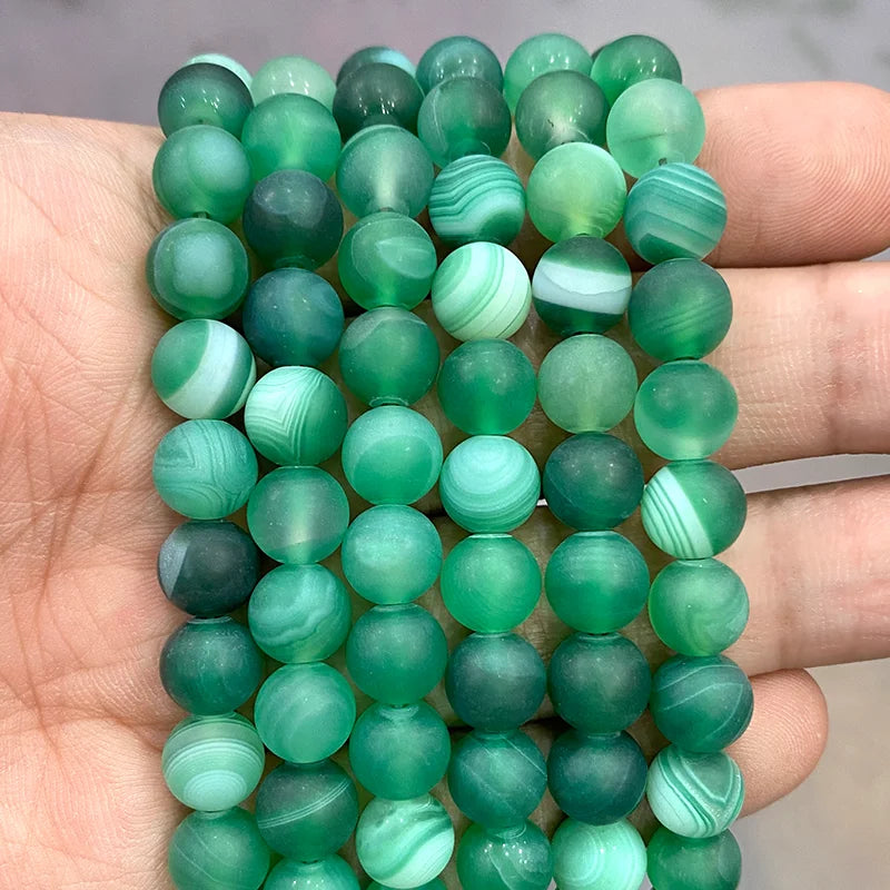 Orange Striped Agate Beads – Natural Stone for Jewelry Making