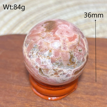 Rhodochrosite Sphere – Natural Pink Elegance