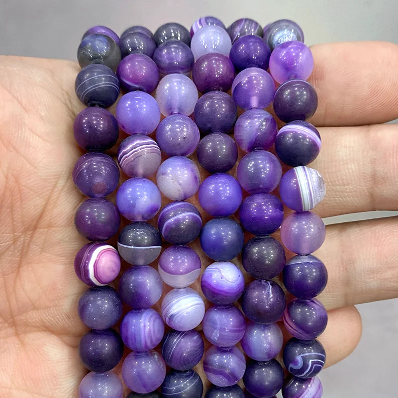 Orange Striped Agate Beads – Natural Stone for Jewelry Making
