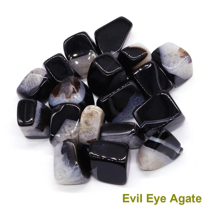 Natural Carnelian Evil Eye Red Black Agate Gravel Specimen Square Polished Healing Stone Reiki for Aquarium Fish Tank Home Decor