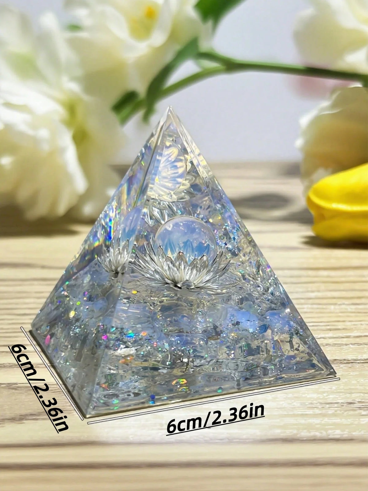 White Lotus Orgone Pyramid – Sacred Energy & Harmony