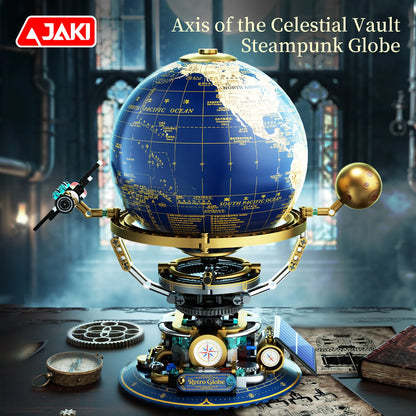JAKI Steampunk Solar Globe Model Assembly Kit, High-Brick Small Particle Building Blocks, Aerospace Toys Ornament, Birthday Gift