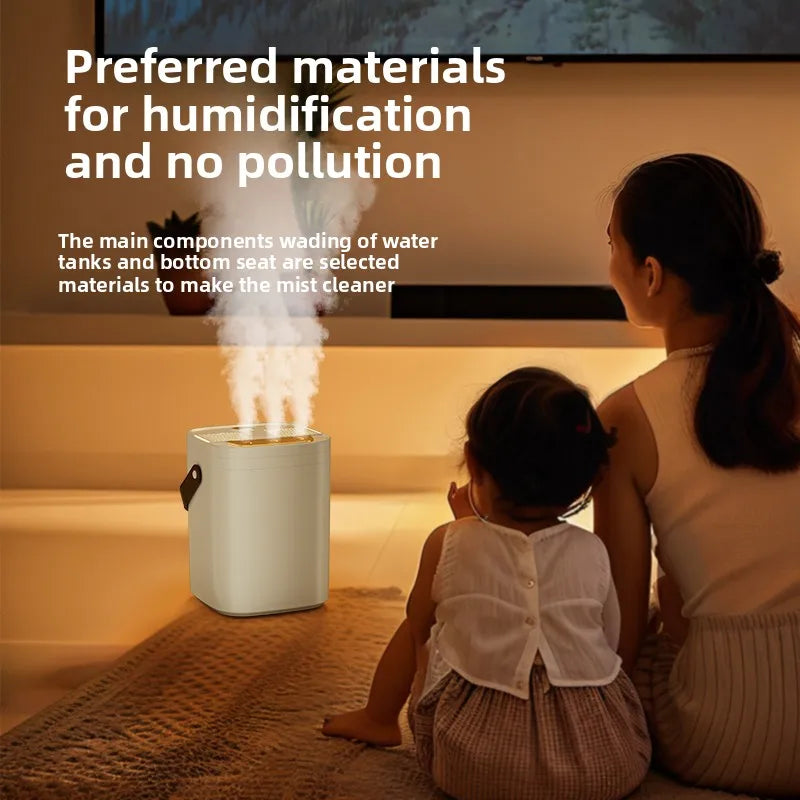 1.8L Large Capacity Humidifier with Triple Nozzle, USB Silent Aromatherapy Diffuser, Dual Filter Night Light,for Bedroom&Car