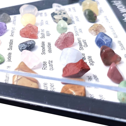 36pcs Gemstone Quartz Crystal Chakra Healing Stones And Crystals Set Hexagon Rose Quartz Gems For Medication Bedroom Decor
