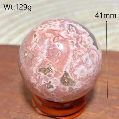Rhodochrosite Sphere – Natural Pink Elegance
