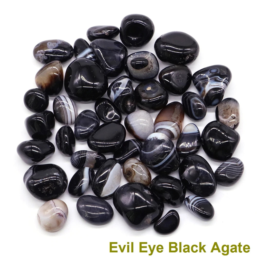 Natural Carnelian Evil Eye Red Black Agate Gravel Specimen Square Polished Healing Stone Reiki for Aquarium Fish Tank Home Decor