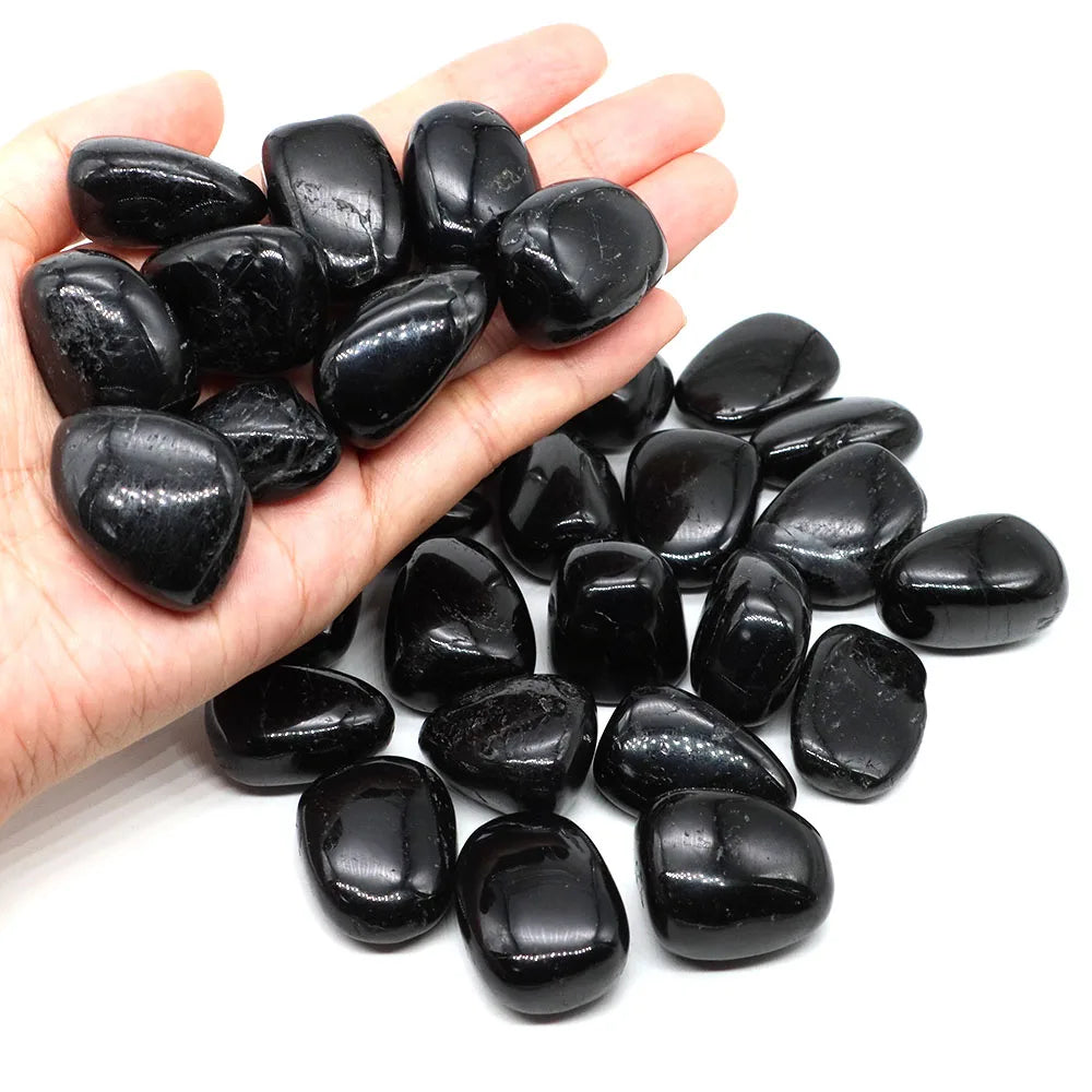 Natural Black Tourmaline Irregular Tumbled Stone Reiki Healing Crystal Energy Quartz Mineral Specimen Aquarium Home Garden Decor