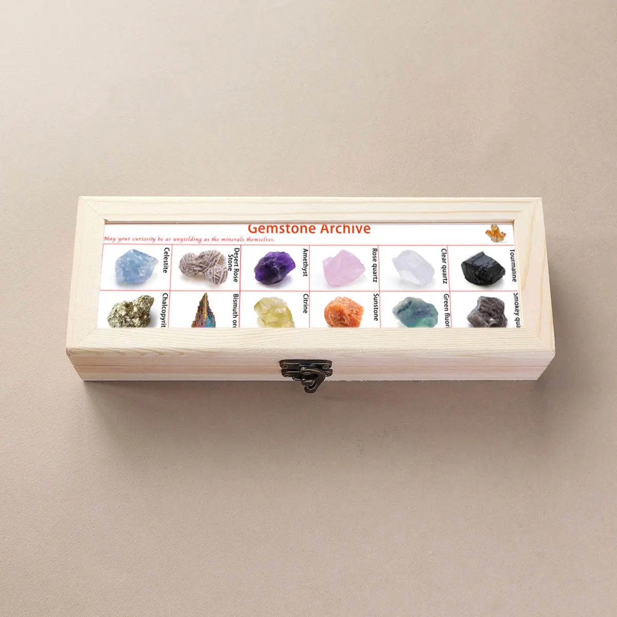 12pcs/box Natural Amethyst Quartz Crystal Raw Stone Wooden Box Gift Set Home Decor Collection