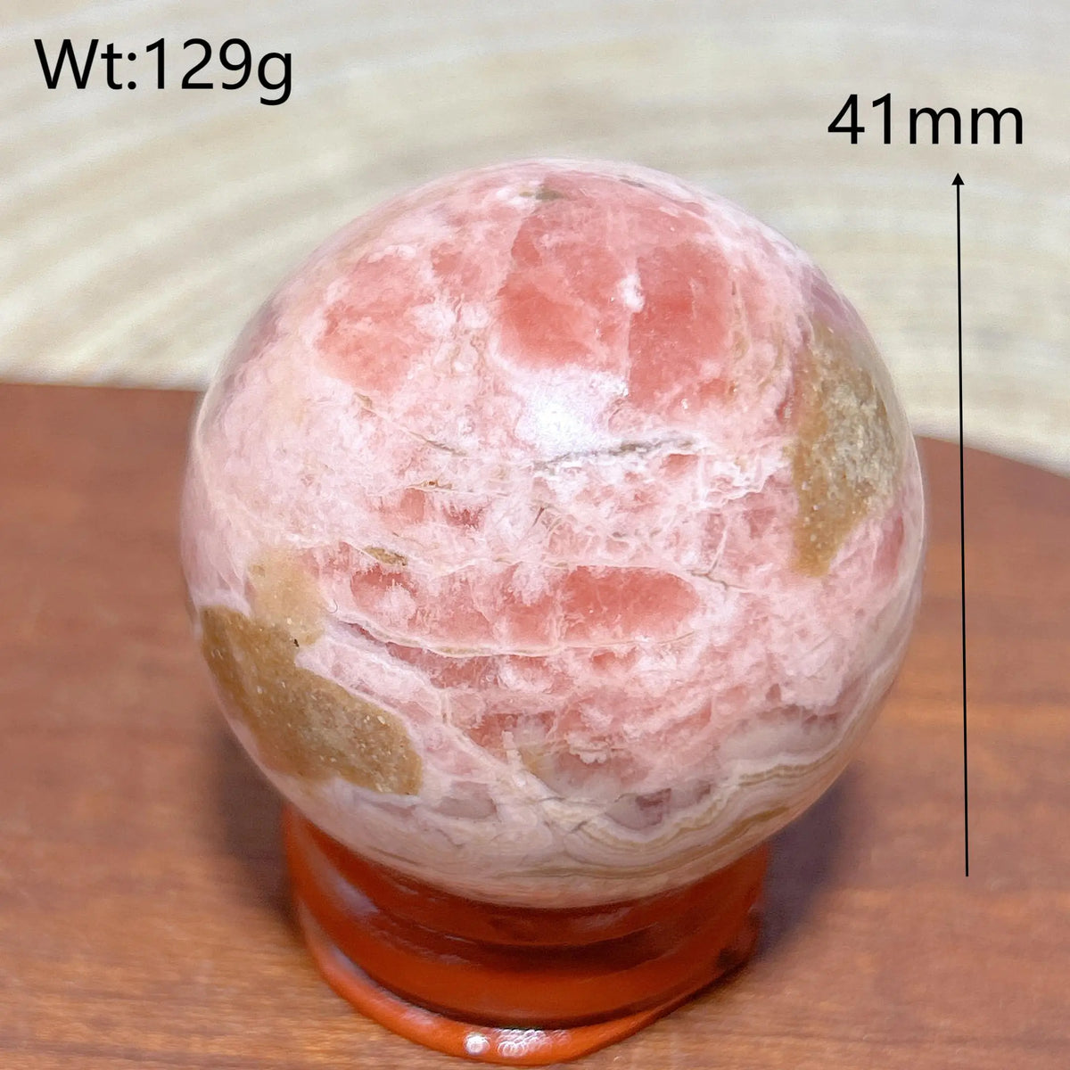 Rhodochrosite Sphere – Natural Pink Elegance