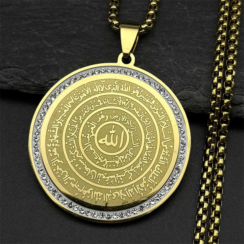 Seven Archangels Medal Angel Necklace for Women Men Stainless Steel Seal of Solomon Protection Chain Jewelry Collar NZZZ504S02