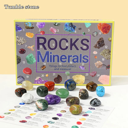 24pcs/set Natural Crystal Specimen Gift Box Children's Holiday Gift Ornament