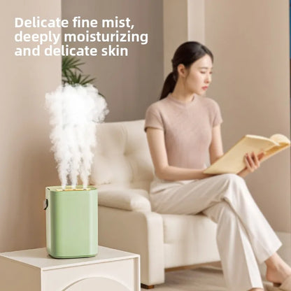 1.8L Large Capacity Humidifier with Triple Nozzle, USB Silent Aromatherapy Diffuser, Dual Filter Night Light,for Bedroom&Car