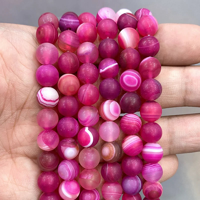 Orange Striped Agate Beads – Natural Stone for Jewelry Making